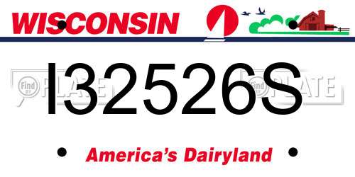 I32526S Wisconsin License Plate