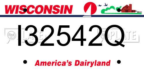 I32542Q Wisconsin License Plate