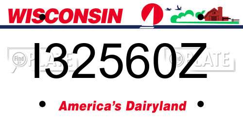 I32560Z Wisconsin License Plate