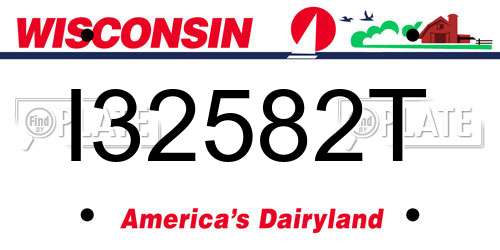 I32582T Wisconsin License Plate