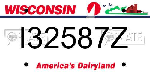 I32587Z Wisconsin License Plate