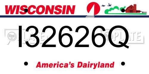I32626Q Wisconsin License Plate