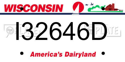 I32646D Wisconsin License Plate
