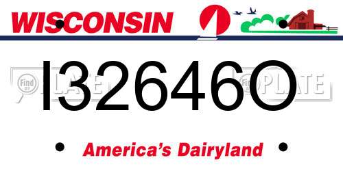 I32646O Wisconsin License Plate