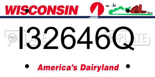 I32646Q Wisconsin License Plate