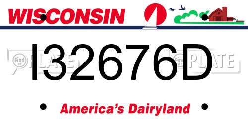 I32676D Wisconsin License Plate