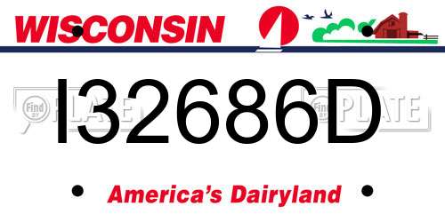 I32686D Wisconsin License Plate