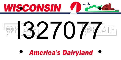 I327077 Wisconsin License Plate