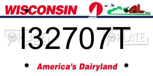 I32707T Wisconsin License Plate