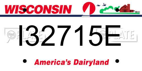 I32715E Wisconsin License Plate