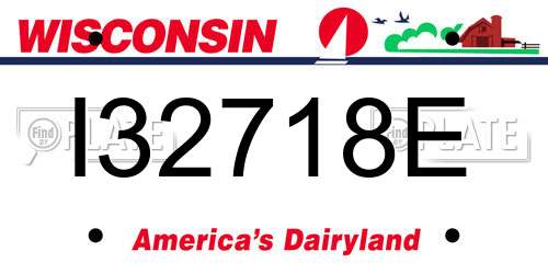 I32718E Wisconsin License Plate