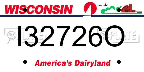 I32726O Wisconsin License Plate