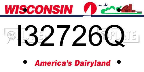 I32726Q Wisconsin License Plate