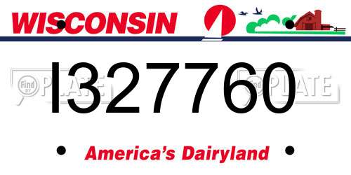 I327760 Wisconsin License Plate