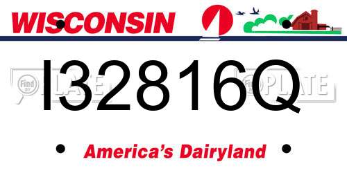 I32816Q Wisconsin License Plate