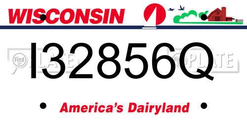 I32856Q Wisconsin License Plate