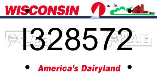 I328572 Wisconsin License Plate
