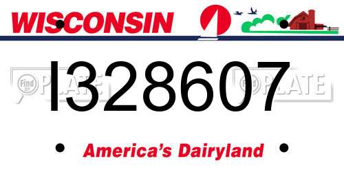 I328607 Wisconsin License Plate