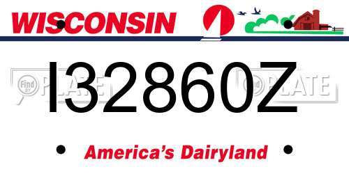 I32860Z Wisconsin License Plate