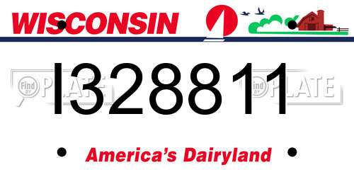 I328811 Wisconsin License Plate
