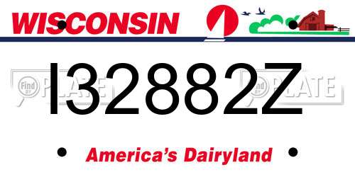 I32882Z Wisconsin License Plate