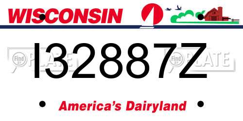 I32887Z Wisconsin License Plate
