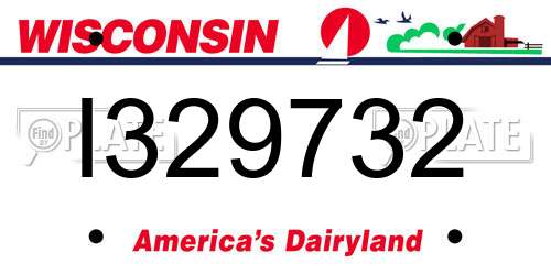 I329732 Wisconsin License Plate