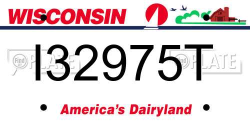 I32975T Wisconsin License Plate