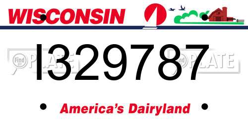 I329787 Wisconsin License Plate