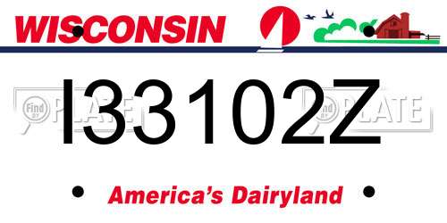 I33102Z Wisconsin License Plate