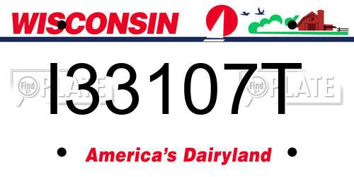 I33107T Wisconsin License Plate