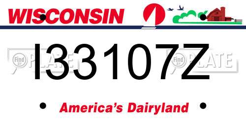 I33107Z Wisconsin License Plate