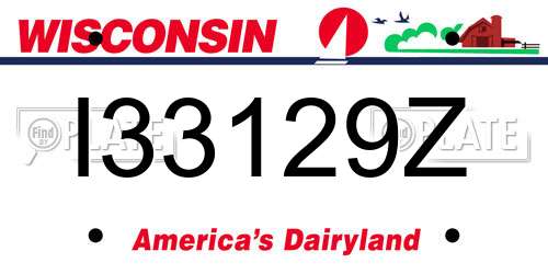 I33129Z Wisconsin License Plate