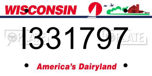 I331797 Wisconsin License Plate