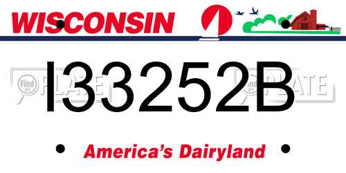 I33252B Wisconsin License Plate