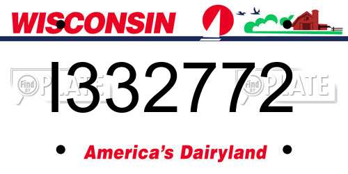 I332772 Wisconsin License Plate
