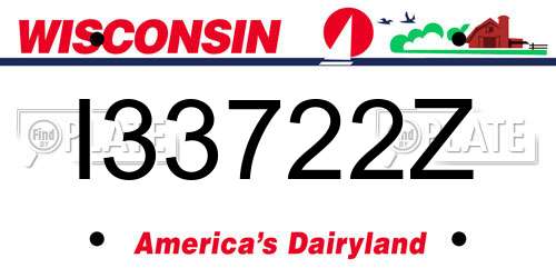I33722Z Wisconsin License Plate