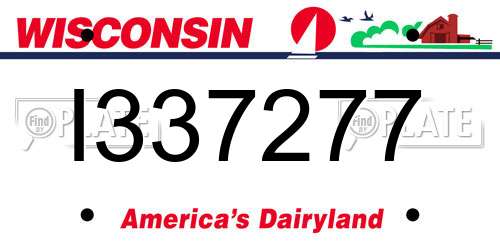 I337277 Wisconsin License Plate
