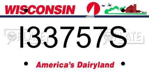I33757S Wisconsin License Plate