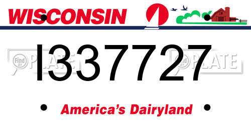 I337727 Wisconsin License Plate