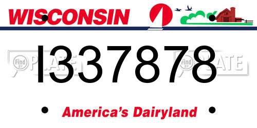 I337878 Wisconsin License Plate