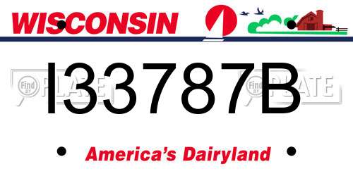 I33787B Wisconsin License Plate