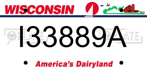 I33889A Wisconsin License Plate
