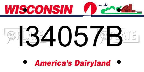 I34057B Wisconsin License Plate