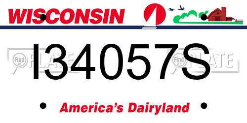 I34057S Wisconsin License Plate