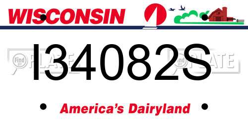 I34082S Wisconsin License Plate