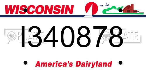 I340878 Wisconsin License Plate