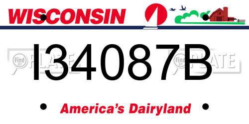 I34087B Wisconsin License Plate