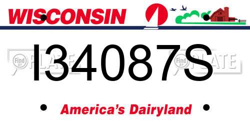 I34087S Wisconsin License Plate