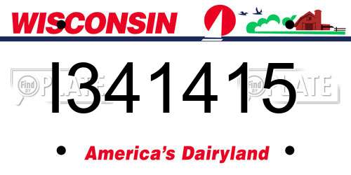 I341415 Wisconsin License Plate
